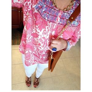 J Crew Factory Embroidered Blouse Sz S